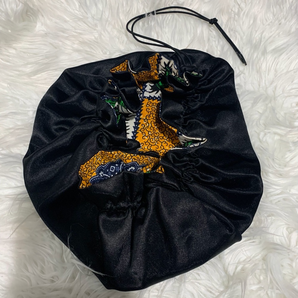 Black Reversible Silk Bonnet